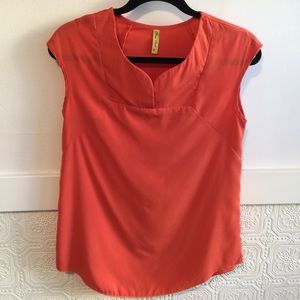 Salmon colored poly blouse